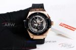 Perfect Copy Hublot Big Bang 45mm Rose Gold Case Skeleton Face Rubber Band Automatic Watch